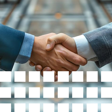 Professional handshake representing partnership